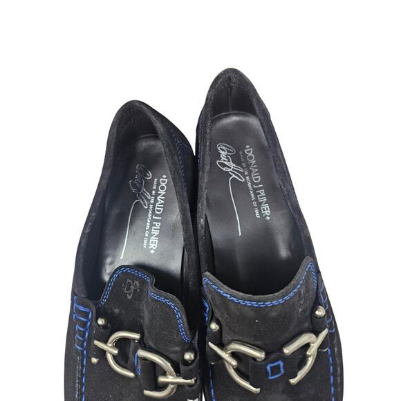 Donald Pliner 7 Dacio Loafers Black Leather Career Silver Bit Minimalist main image 4